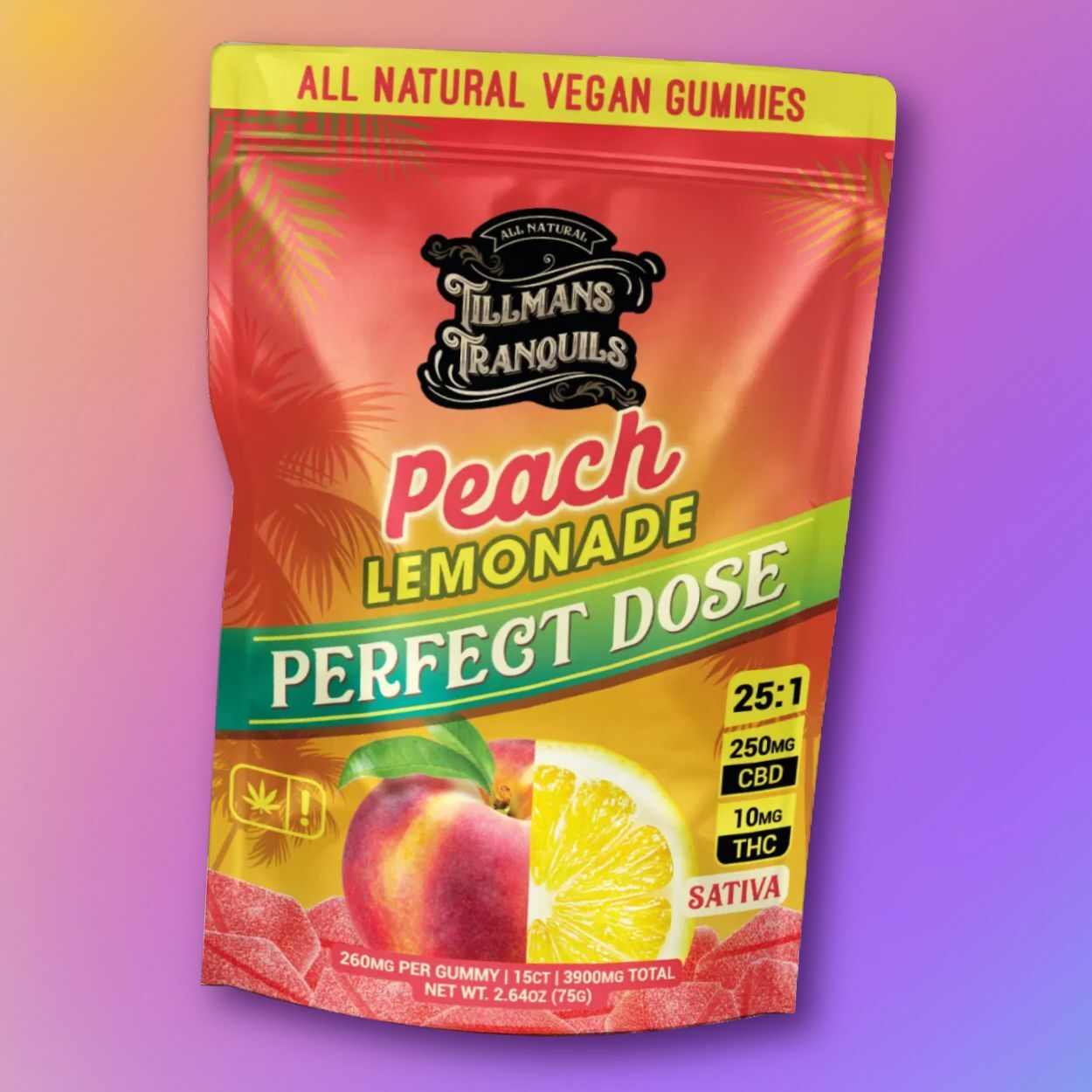 Peach Lemonade THC Gummies - Tillman's Tranquils - Easttide CBD