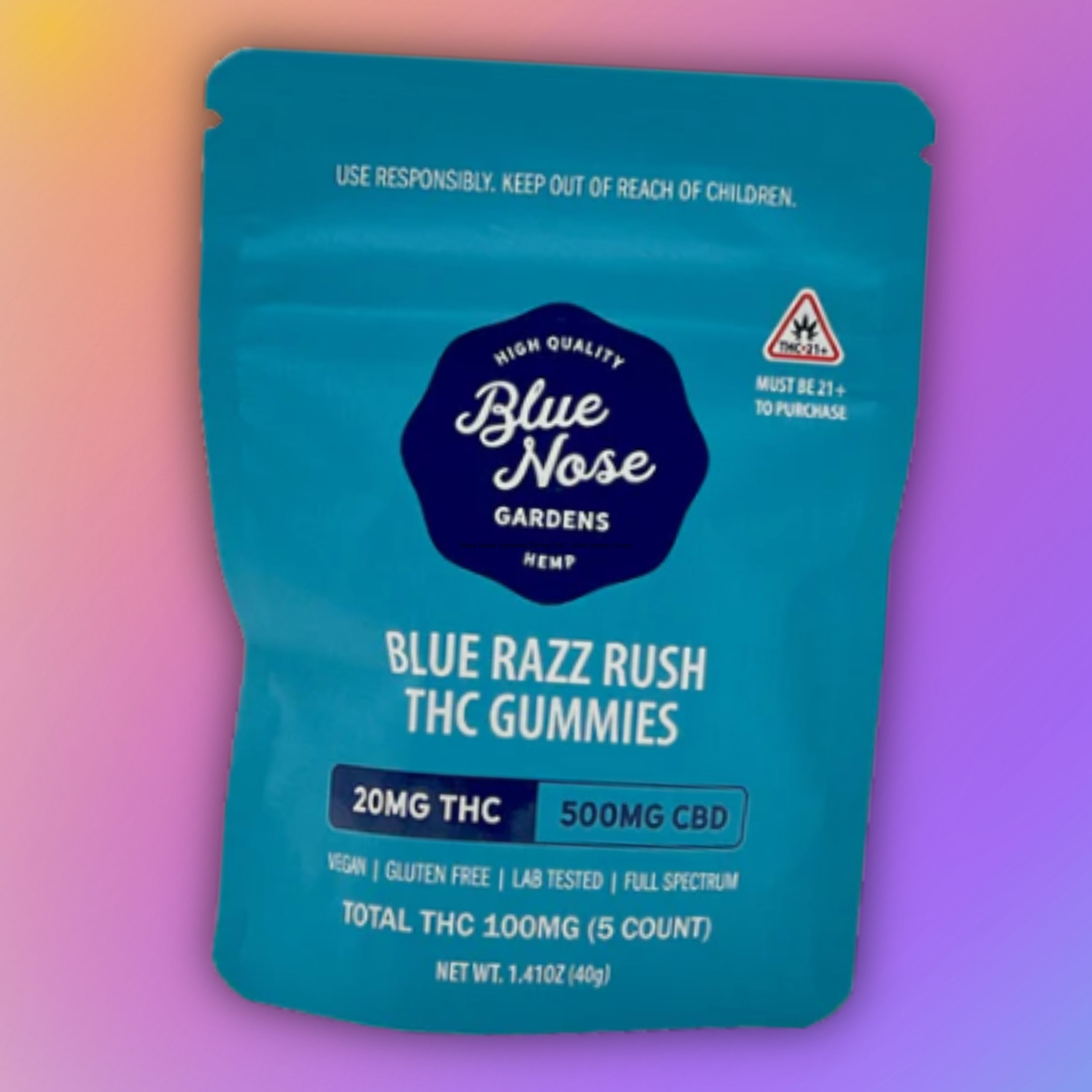Blue Nose Gardens 20mg THC - Blue Razz Rush
